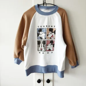 Bluza KARMEL+OFF WHITE+JEANS "Current mood by Mickey" >od ręki 104<