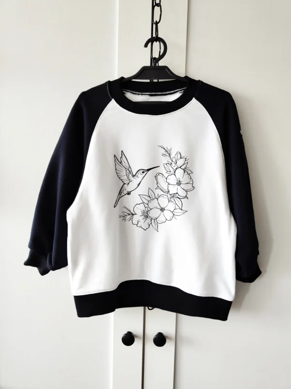 Bluza CZARNY+OFF WHITE "Koliberek" >od ręki 104<