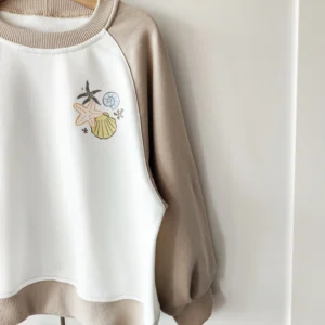 Bluza BEŻ+OFF WHITE "Love summer" >od ręki 110<