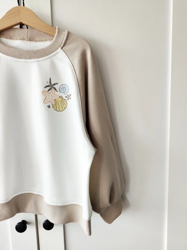 Bluza BEŻ+OFF WHITE "Love summer" >od ręki 110<