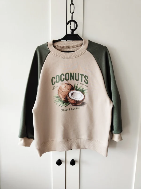 Bluza KHAKI+BEŻ "Coconuts" >od ręki 110<