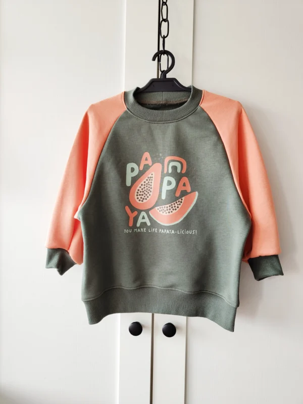 Bluza KHAKI+ŁOSOŚ "Papaya" >od ręki 98<