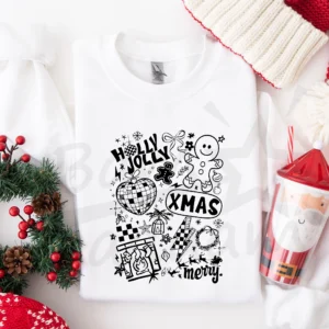 Grafika: 1025.Holly jolly xmas >CZARNY,BIAŁY LUB CZERWONY<