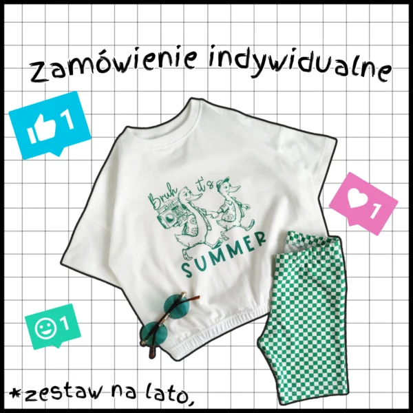 Zestaw na lato- t-shirt+kolarki >dowolny rozmiar, wzór, grafika, fason koszulki<